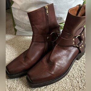 Men's Frye Conway Brown Leather Harness Ankle Boots